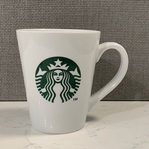 STARBUCKS White Coffee Mug 12oz. Mermaid Logo Ceramic Tea Reusable